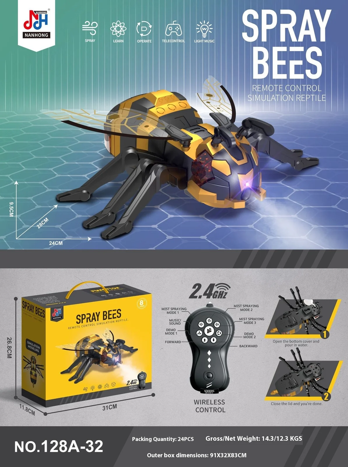Remote Control Spray Insect Animal Toy — image 3