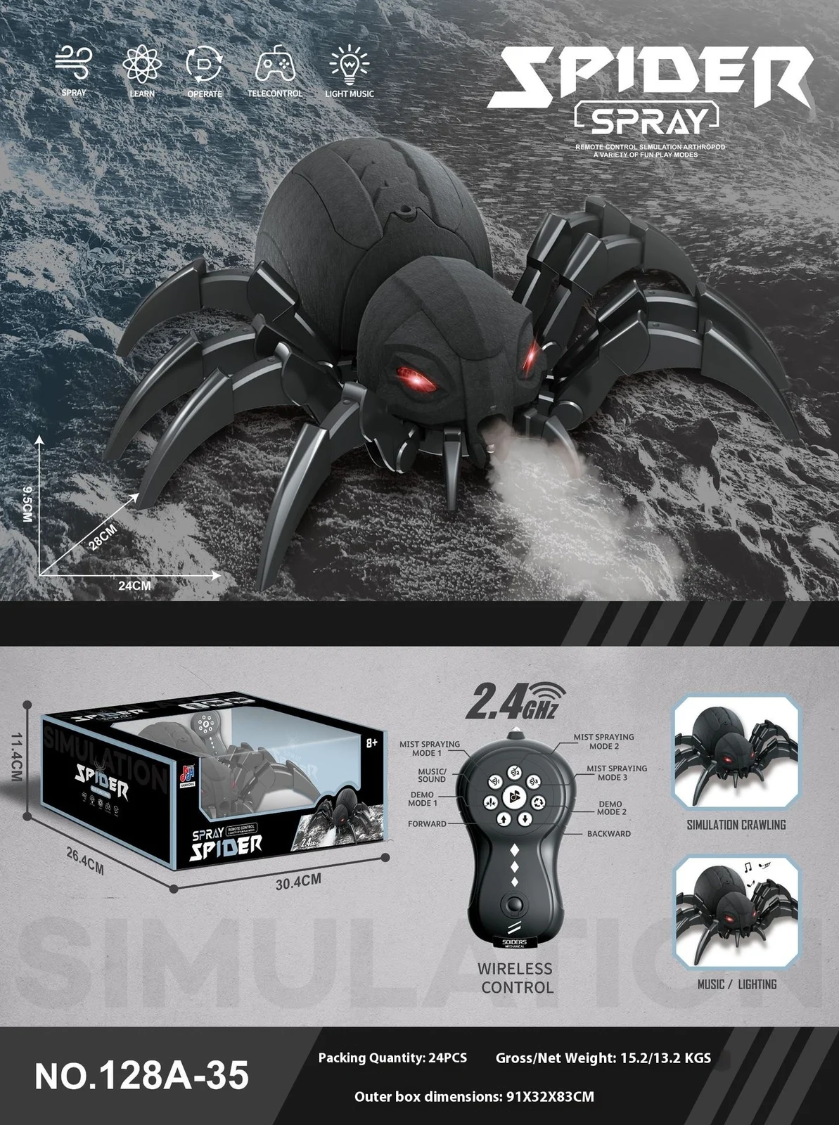 Remote Control Spray Insect Animal Toy — image 7