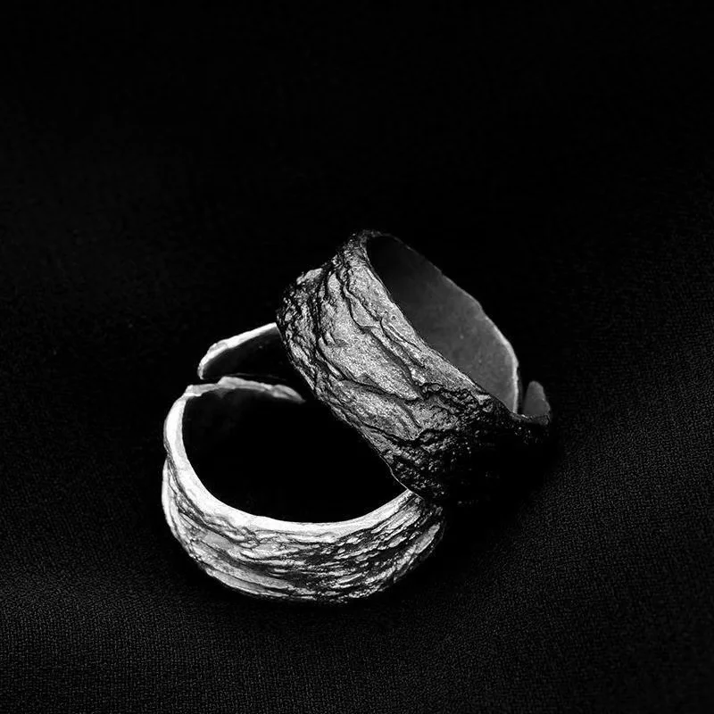 Restored Layered Ring Designers Original Dark Style Hammered Finish — image 4