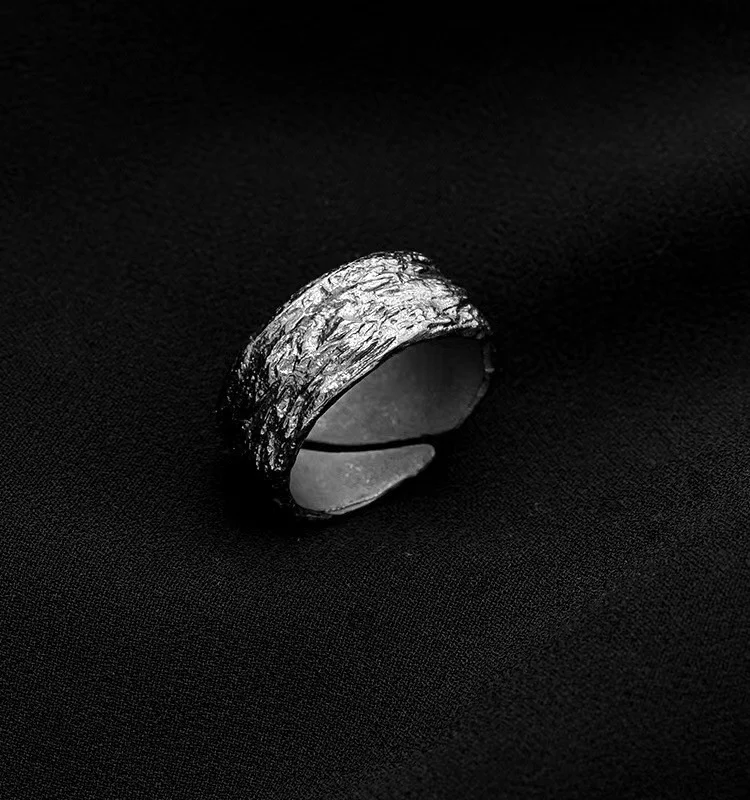 Restored Layered Ring Designers Original Dark Style Hammered Finish — image 7
