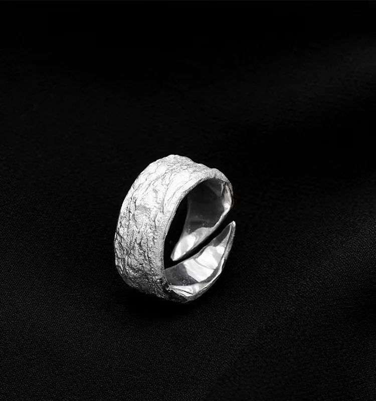 Restored Layered Ring Designers Original Dark Style Hammered Finish — image 3