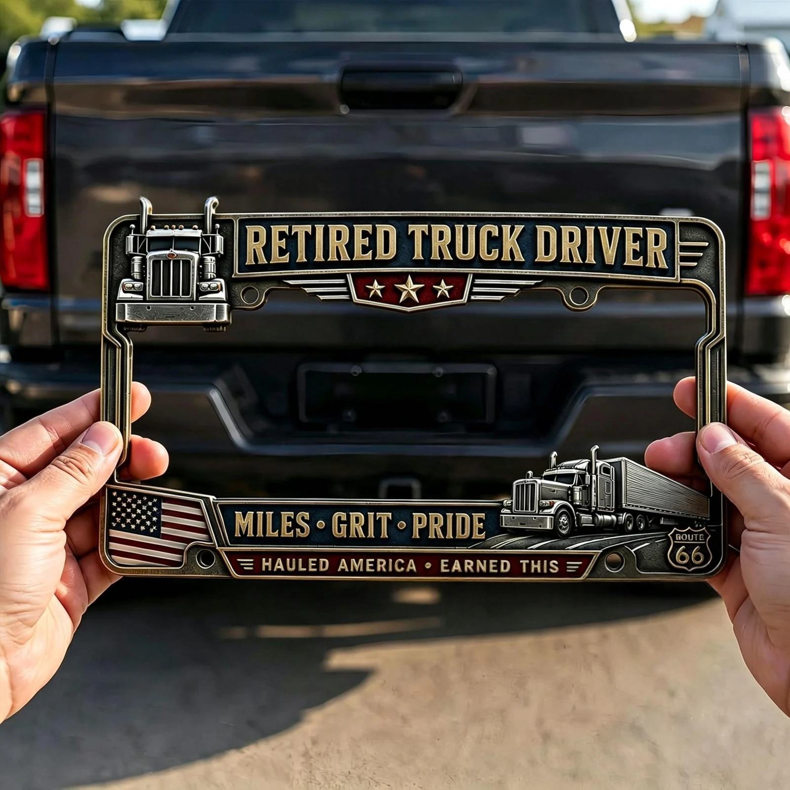 Retirement Truck Driver Commemorative License Plate Frame — image 2