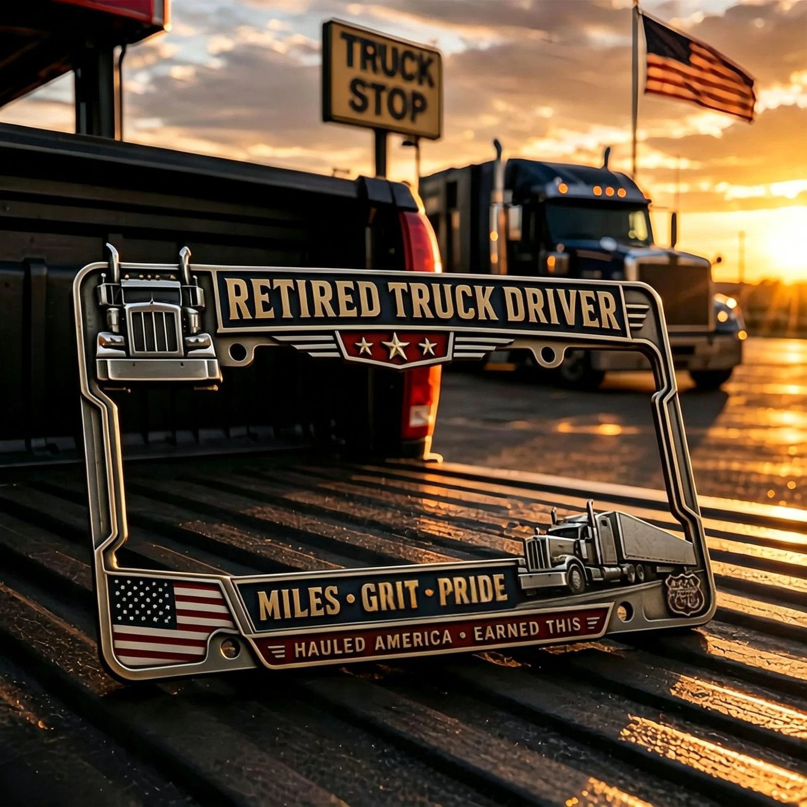 Retirement Truck Driver Commemorative License Plate Frame — image 4