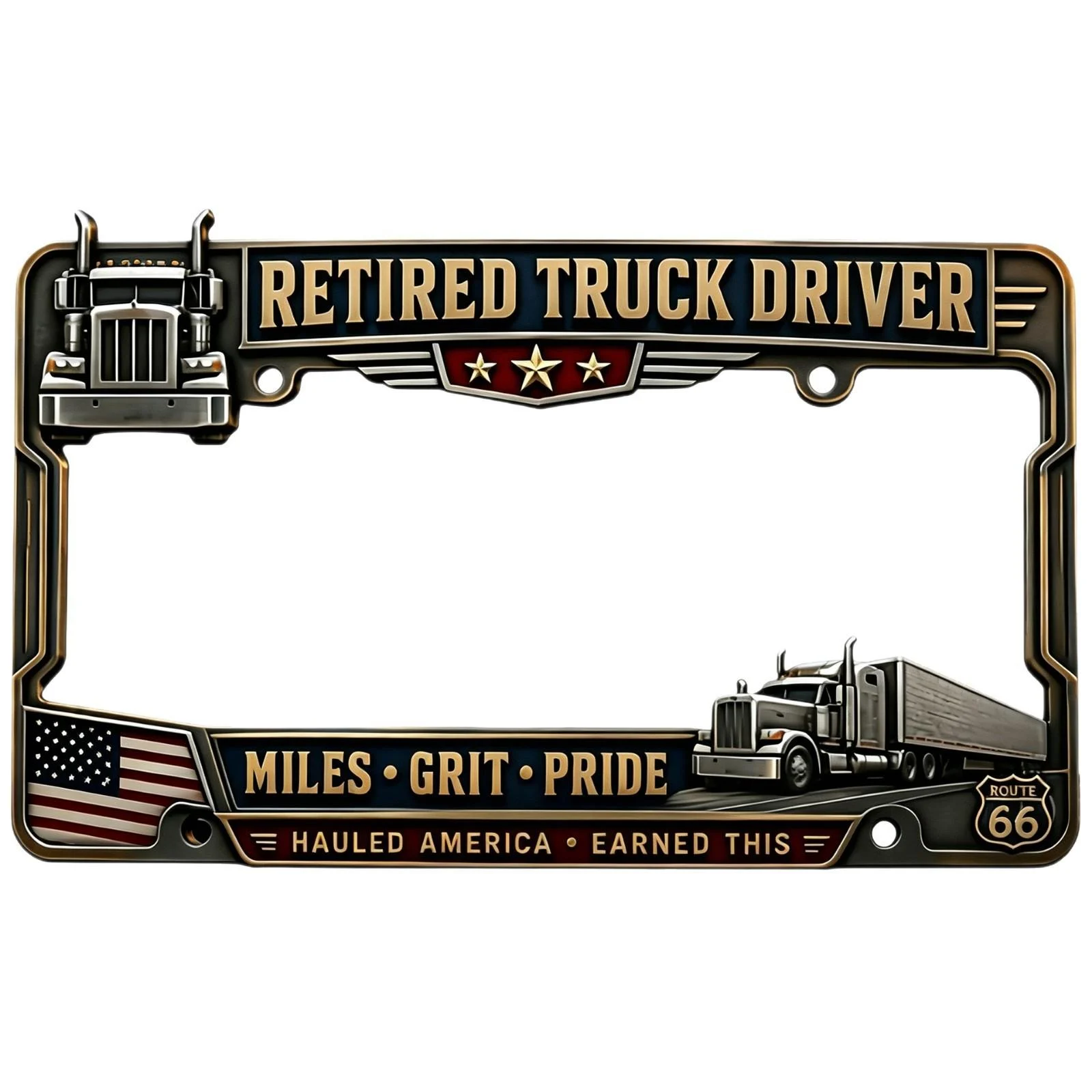 Retirement Truck Driver Commemorative License Plate Frame — image 3