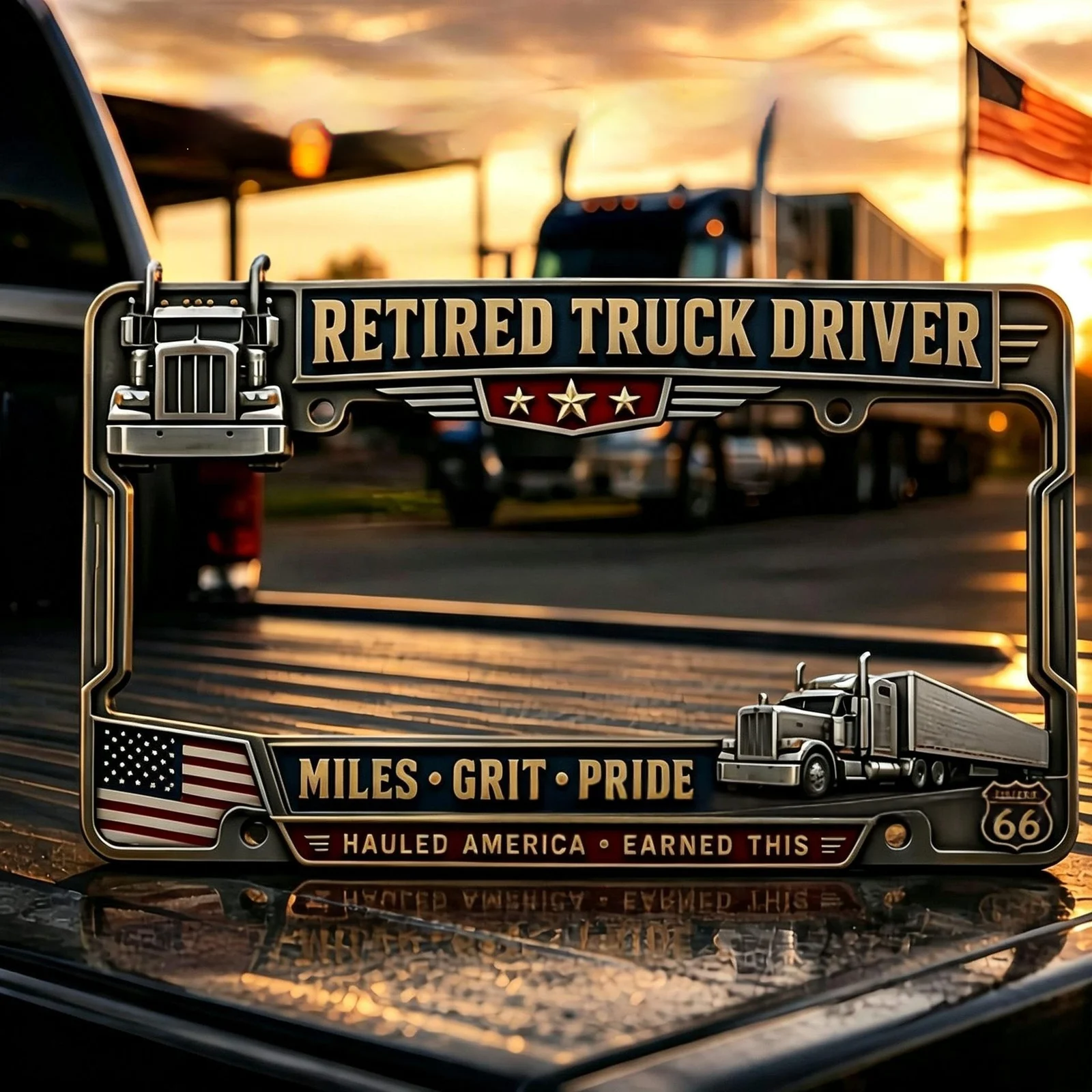 Retirement Truck Driver Commemorative License Plate Frame — image 6