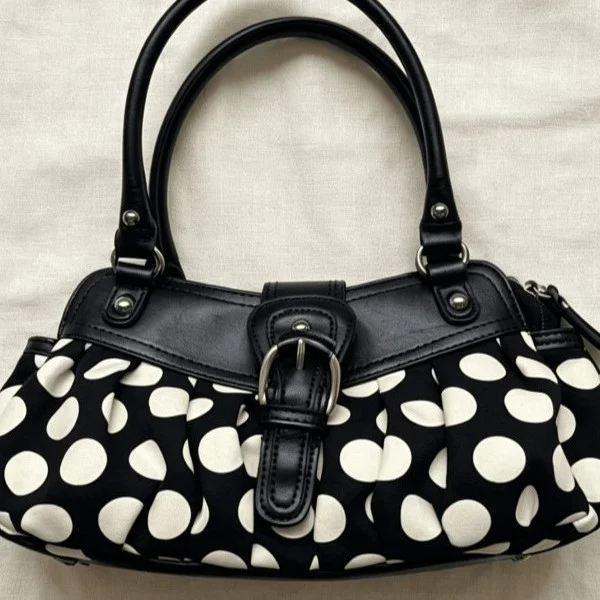 Retro Black-and-white Polka-dot Underarm Shoulder Bag — image 4