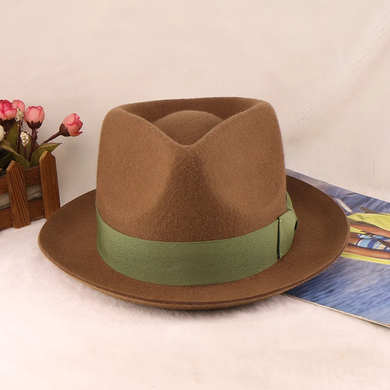 Retro British Wool Top Hat Contrast-color Felt — image 8