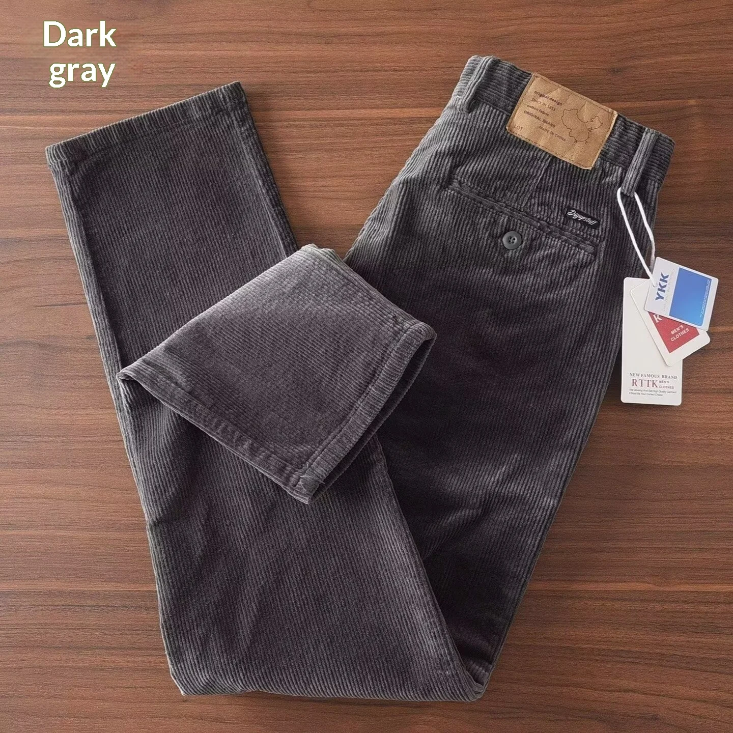 Retro Casual Mens Everyday Versatile Straight-leg Trousers Workwear Pants — image 2