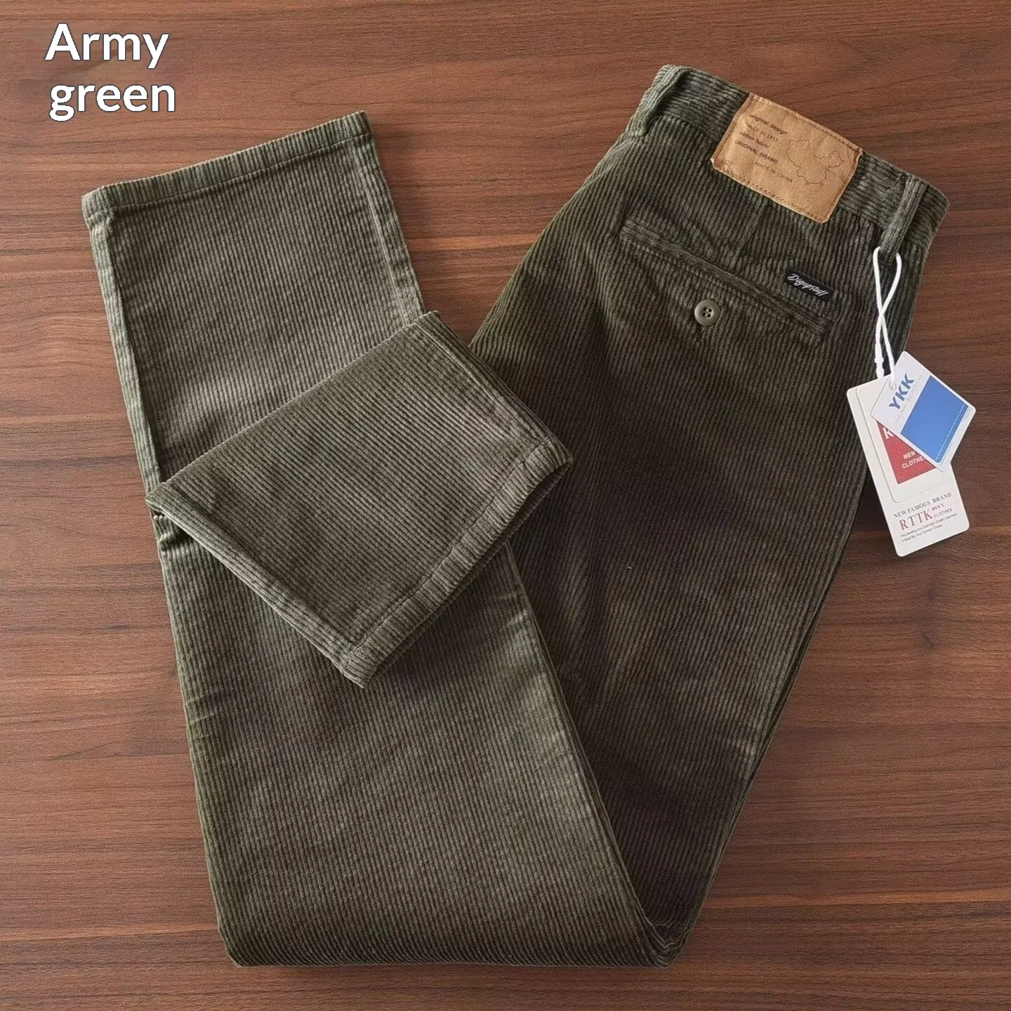 Retro Casual Mens Everyday Versatile Straight-leg Trousers Workwear Pants — image 7