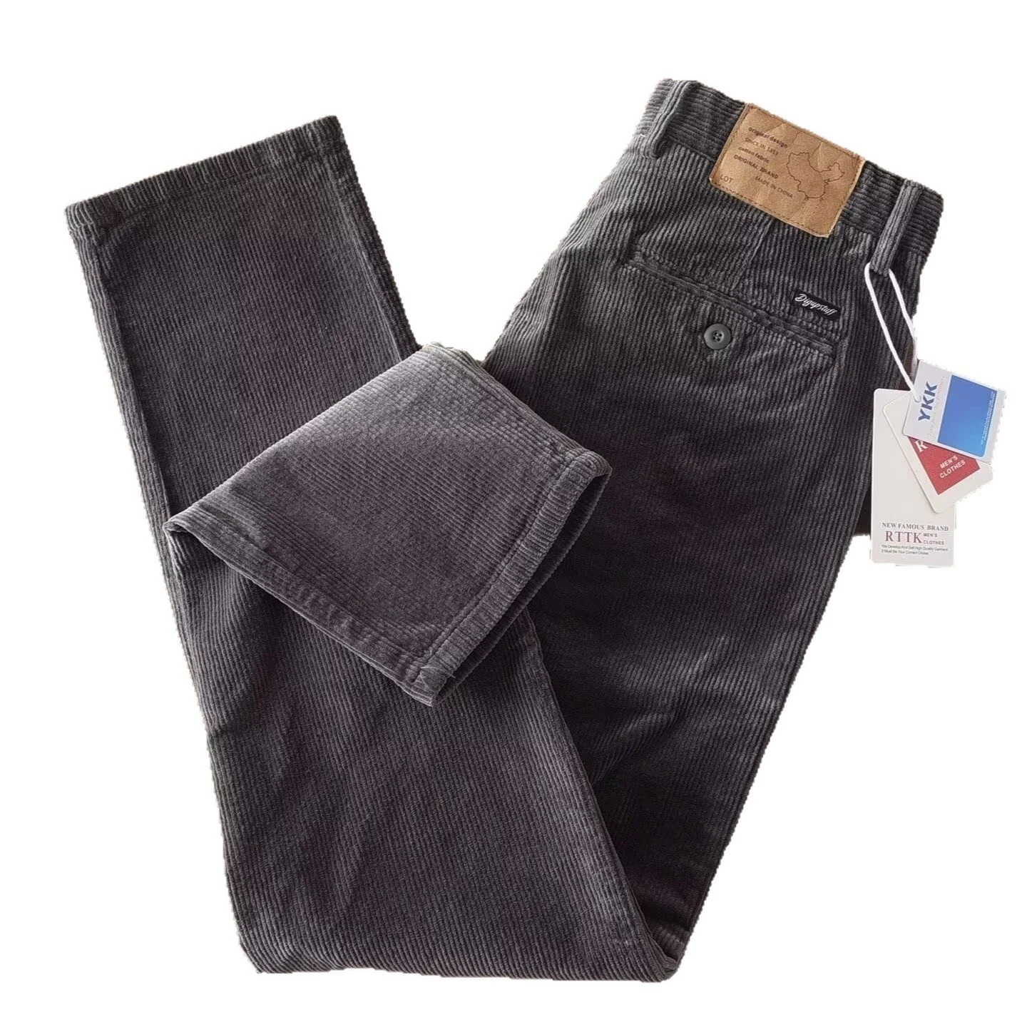 Retro Casual Mens Everyday Versatile Straight-leg Trousers Workwear Pants — image 4