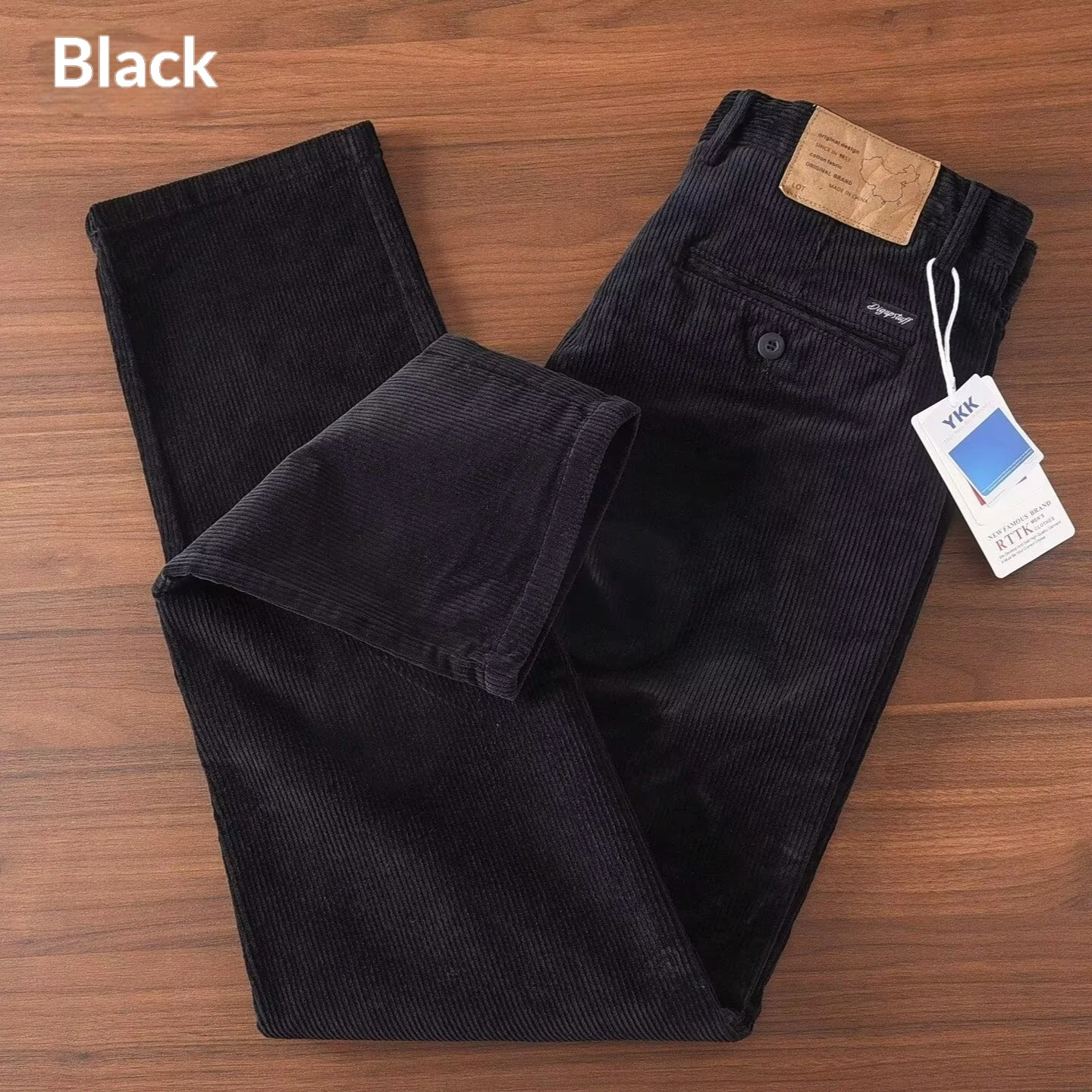 Retro Casual Mens Everyday Versatile Straight-leg Trousers Workwear Pants — image 1