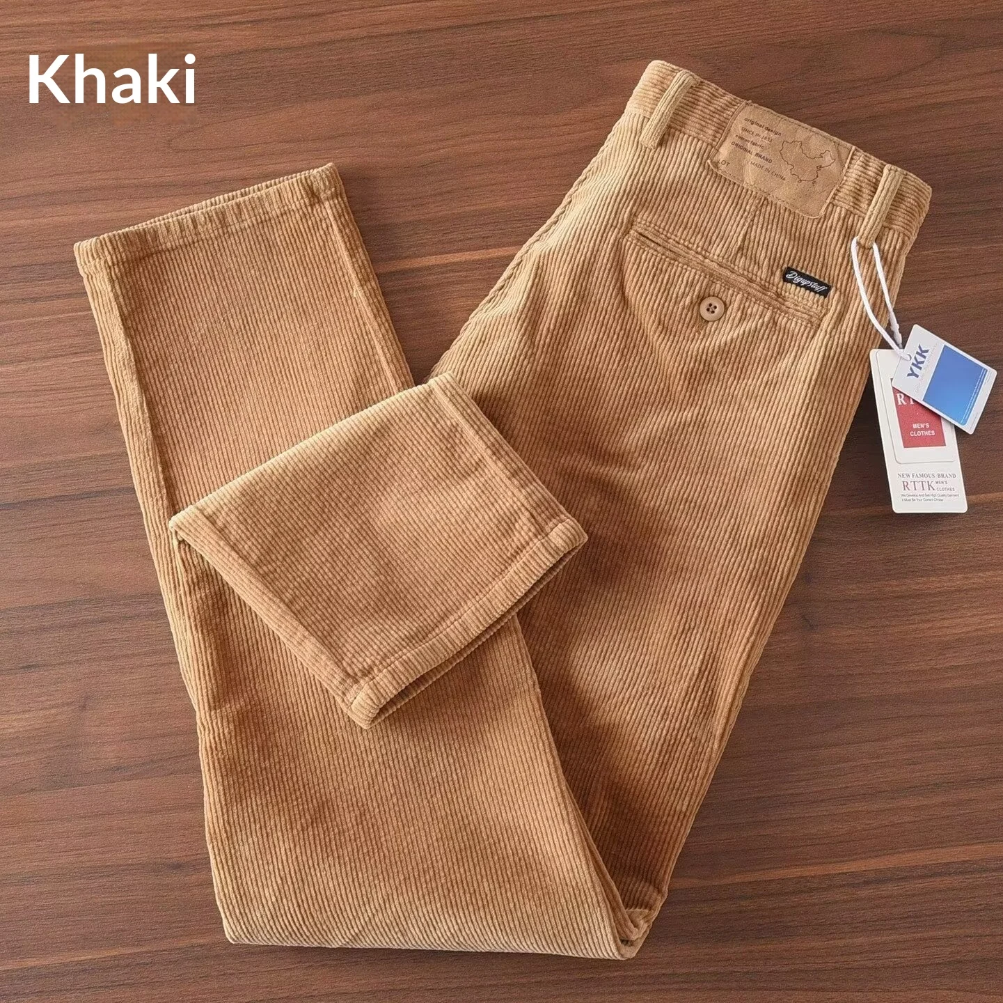Retro Casual Mens Everyday Versatile Straight-leg Trousers Workwear Pants — image 3