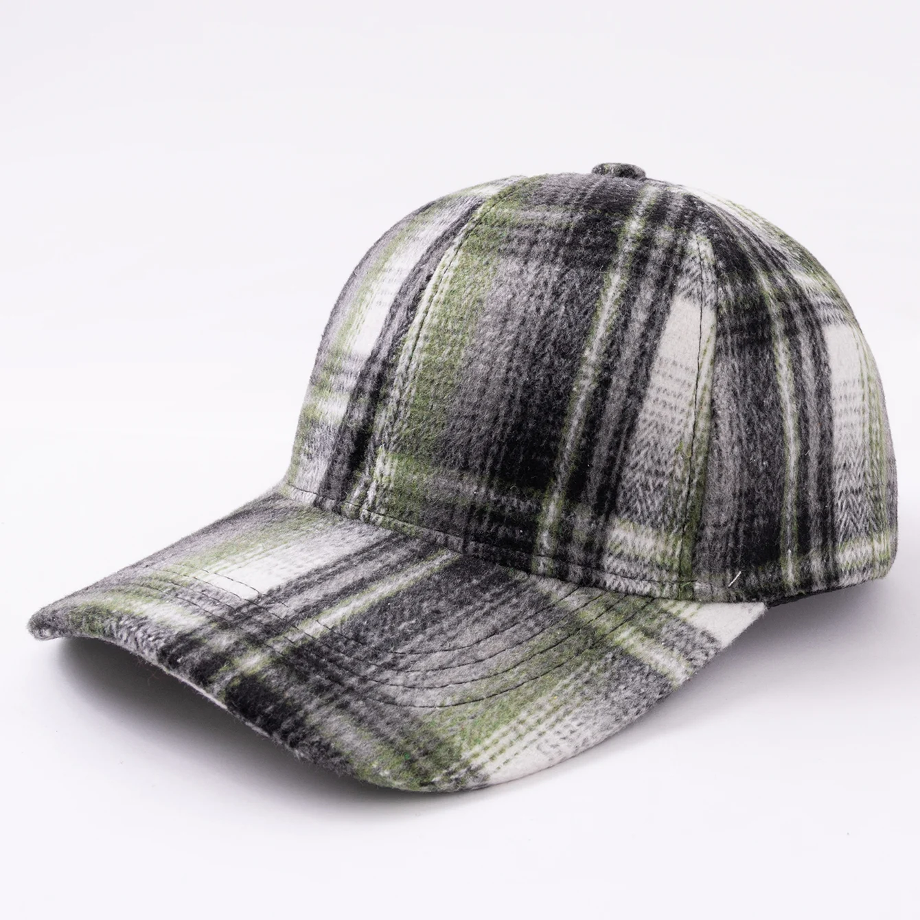 Retro Checkered Wool Baseball Cap - Thickened For Winter, Warm And Cozy Beanie Hat… — image 2