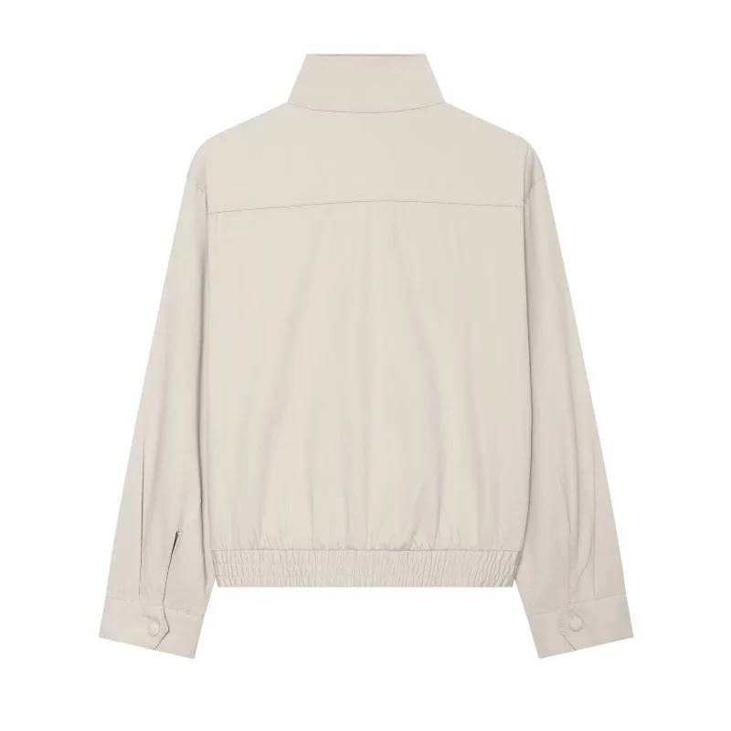 Retro Chic Chimney Collar Loose Fitting Versatile Long Sleeve Jacket — image 2