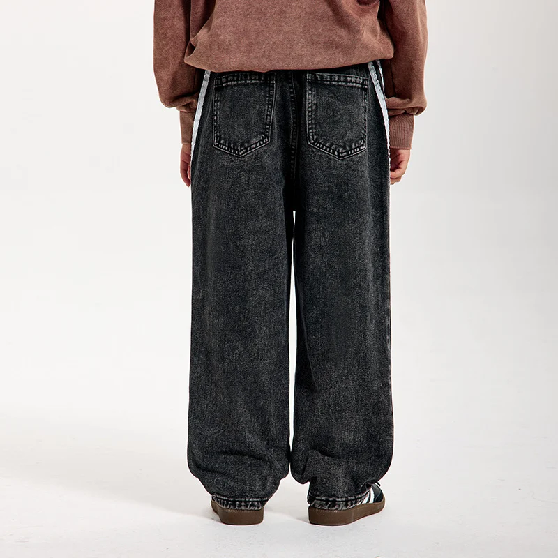 Retro Childrens Straight-leg Casual Patchwork Jeans — image 4