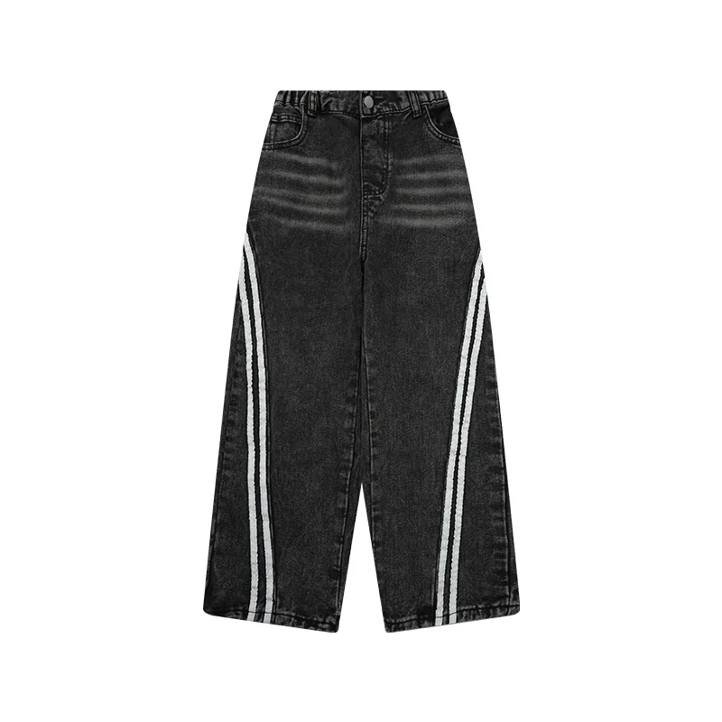 Retro Childrens Straight-leg Casual Patchwork Jeans — image 3