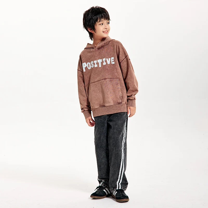 Retro Childrens Straight-leg Casual Patchwork Jeans — image 5