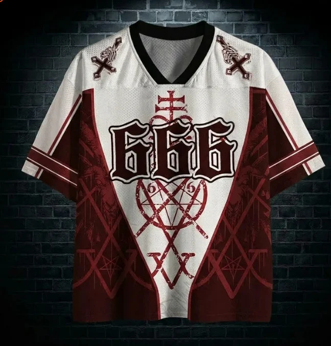Retro Color-block V-neck Loose Sports Jersey — image 2