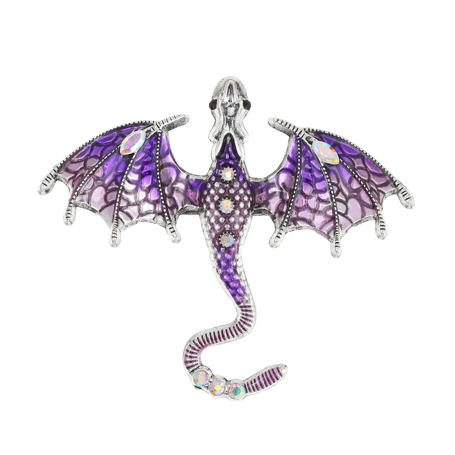 Retro Colorful Enamel Dragon Brooch For Women With Oil-drop Design — image 15