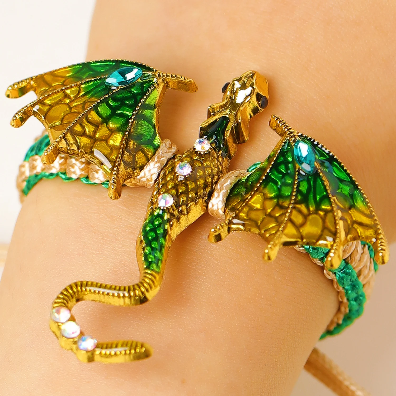 Retro Colorful Enamel Dragon Brooch For Women With Oil-drop Design — image 13