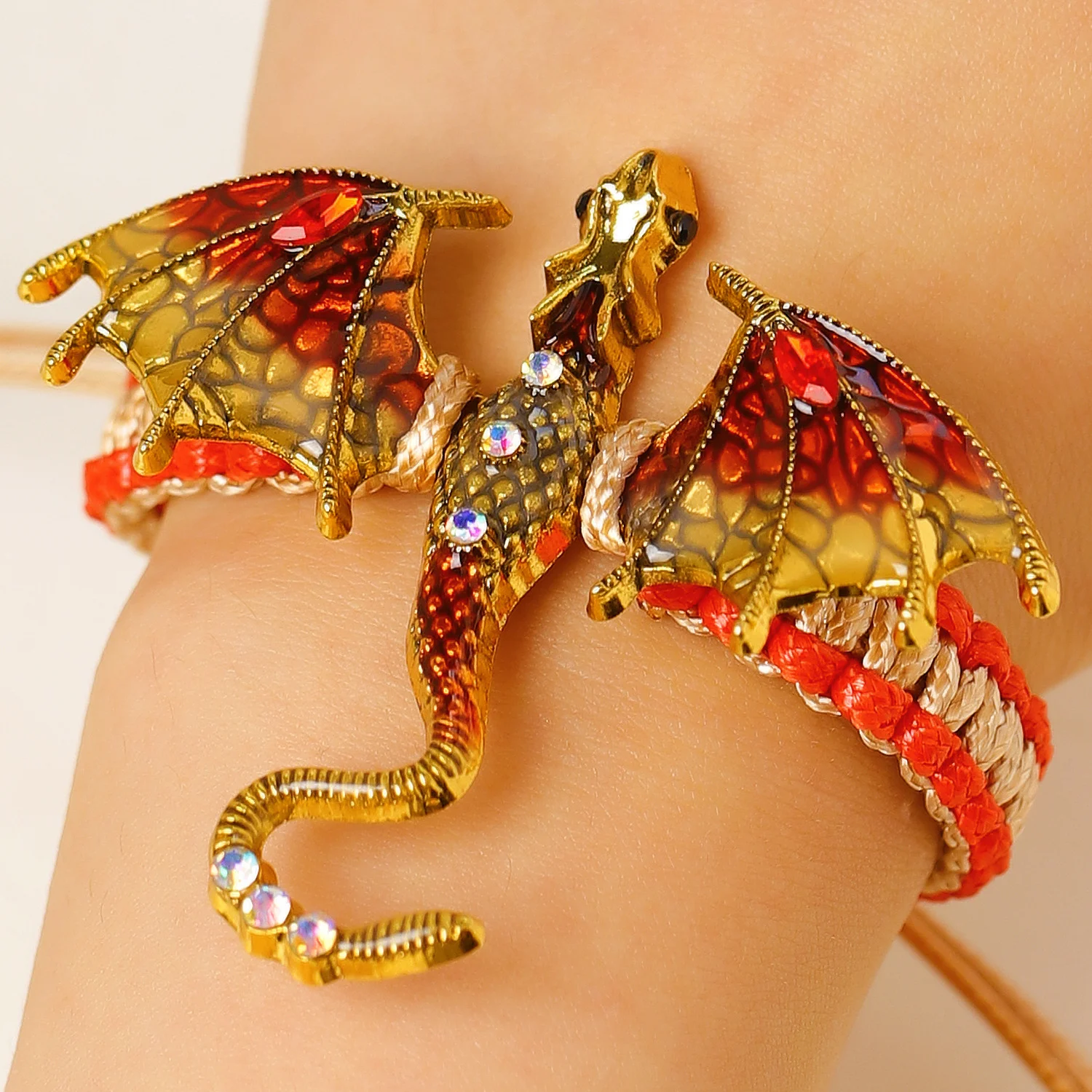 Retro Colorful Enamel Dragon Brooch For Women With Oil-drop Design — image 8