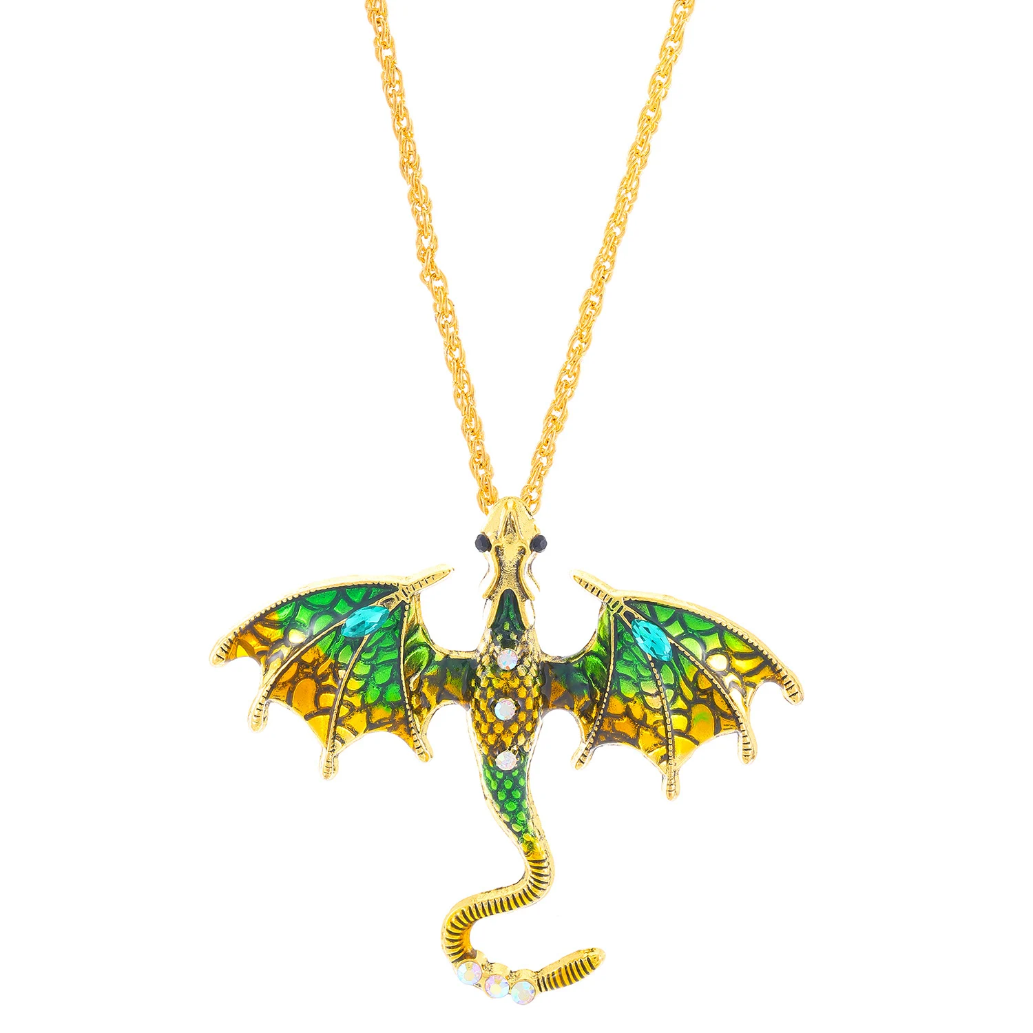 Retro Colorful Enamel Dragon Brooch For Women With Oil-drop Design — image 12