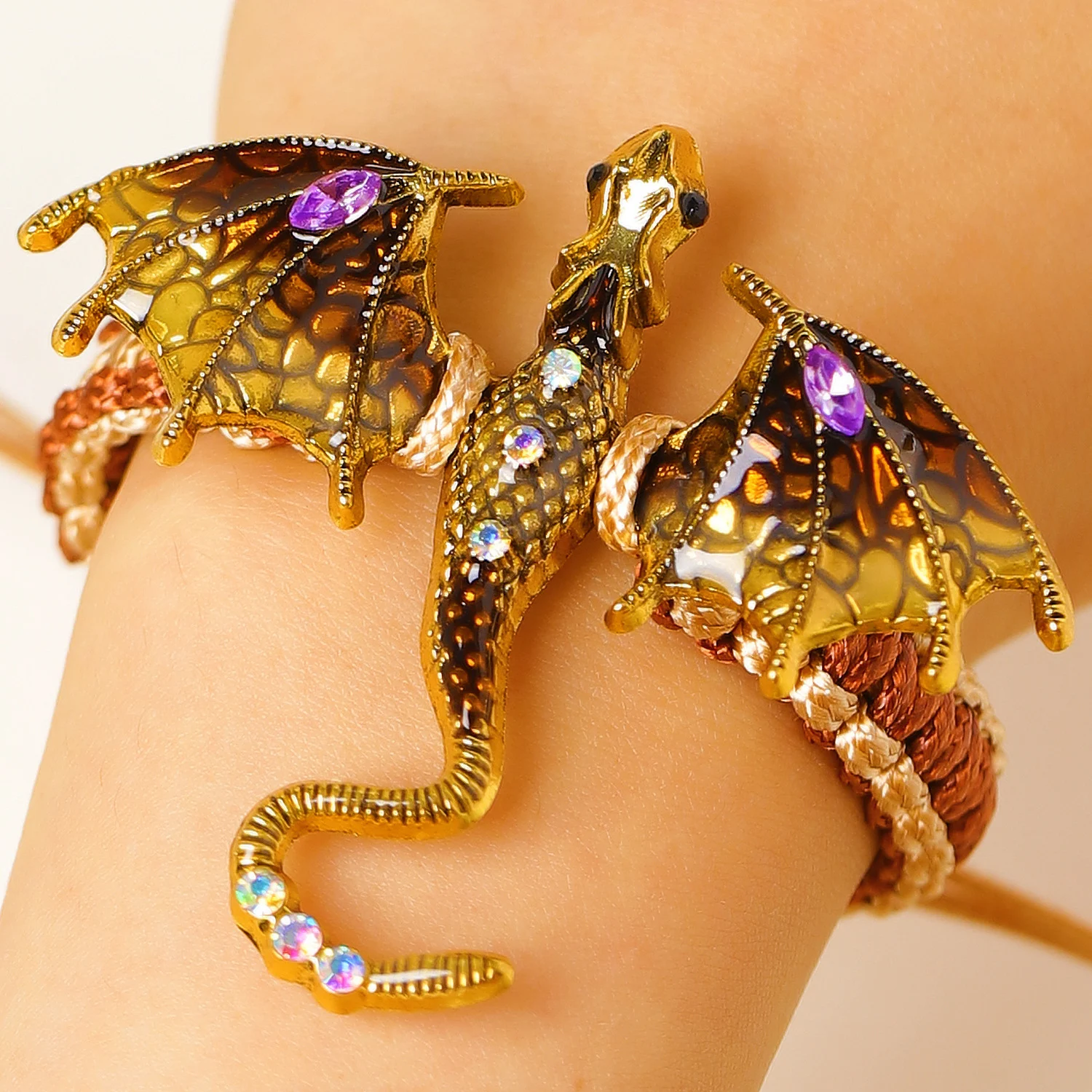 Retro Colorful Enamel Dragon Brooch For Women With Oil-drop Design — image 10