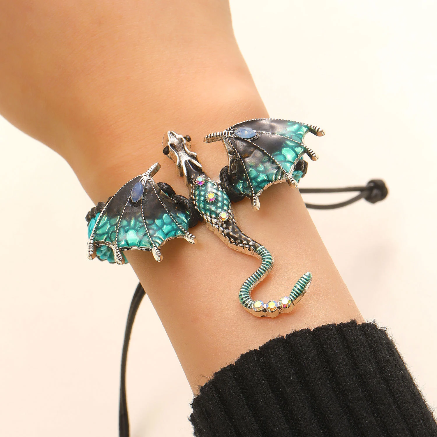 Retro Colorful Enamel Dragon Brooch For Women With Oil-drop Design — image 18