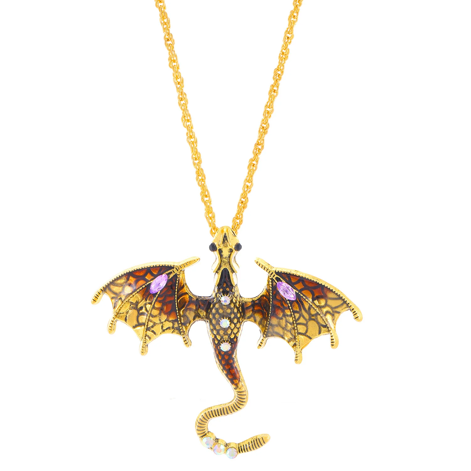 Retro Colorful Enamel Dragon Brooch For Women With Oil-drop Design — image 9