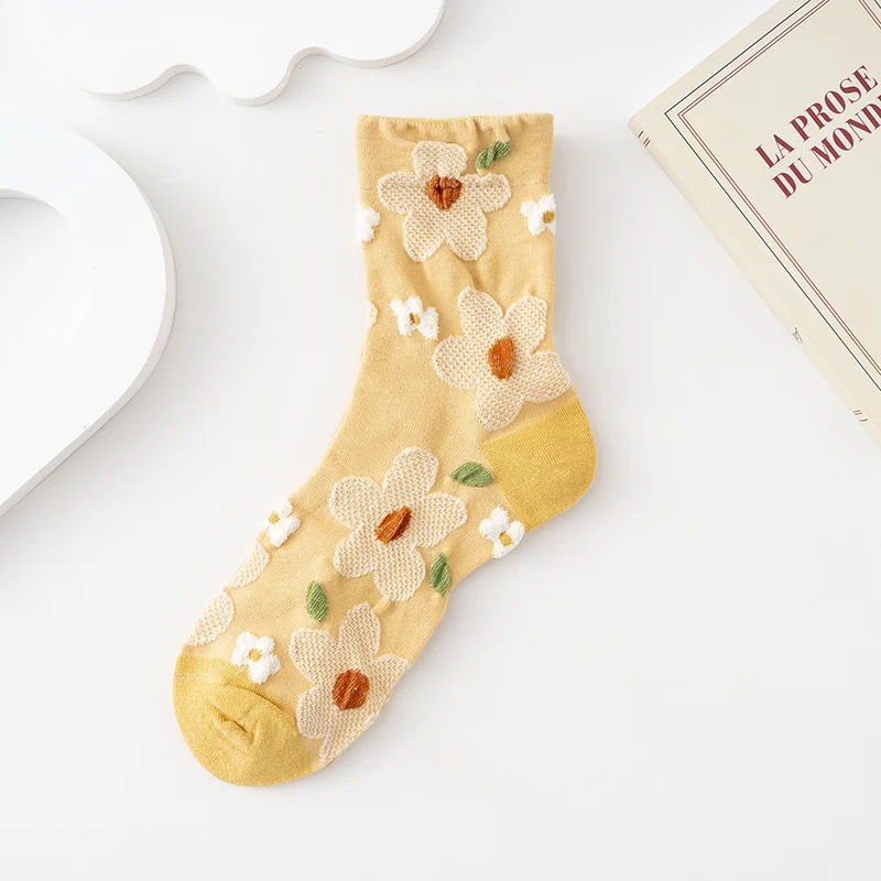 Retro Floral Mid-calf Womens Socks — image 8