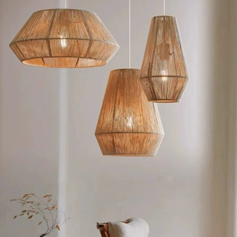 Retro Handmade Rattan Balcony Lamp — image 5
