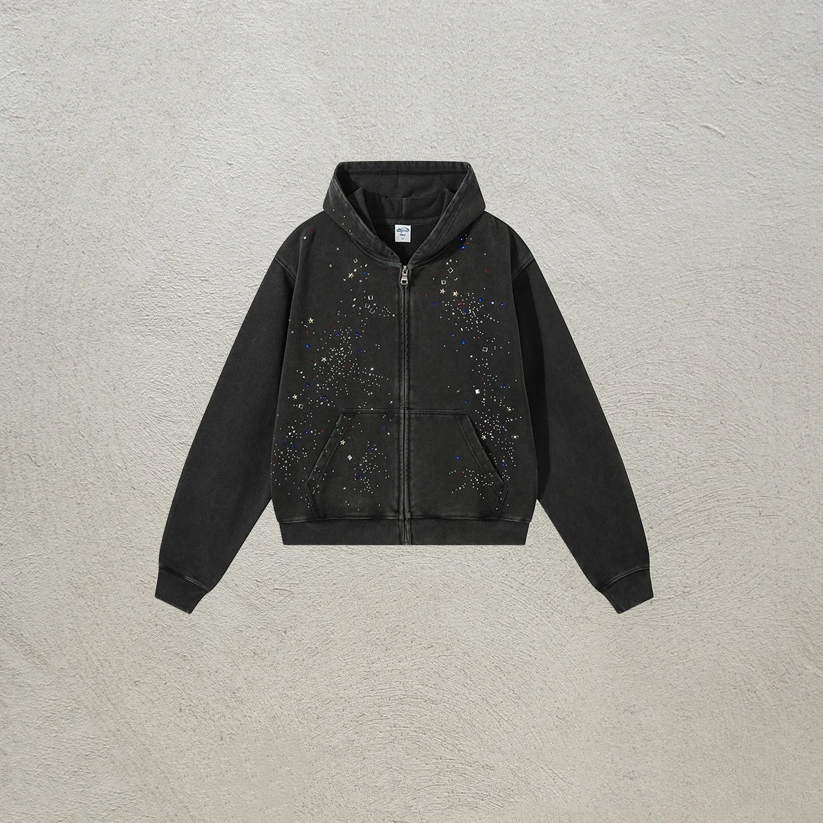 Retro Hoodie For Men With A Snow-washed Distressed Finish — image 2