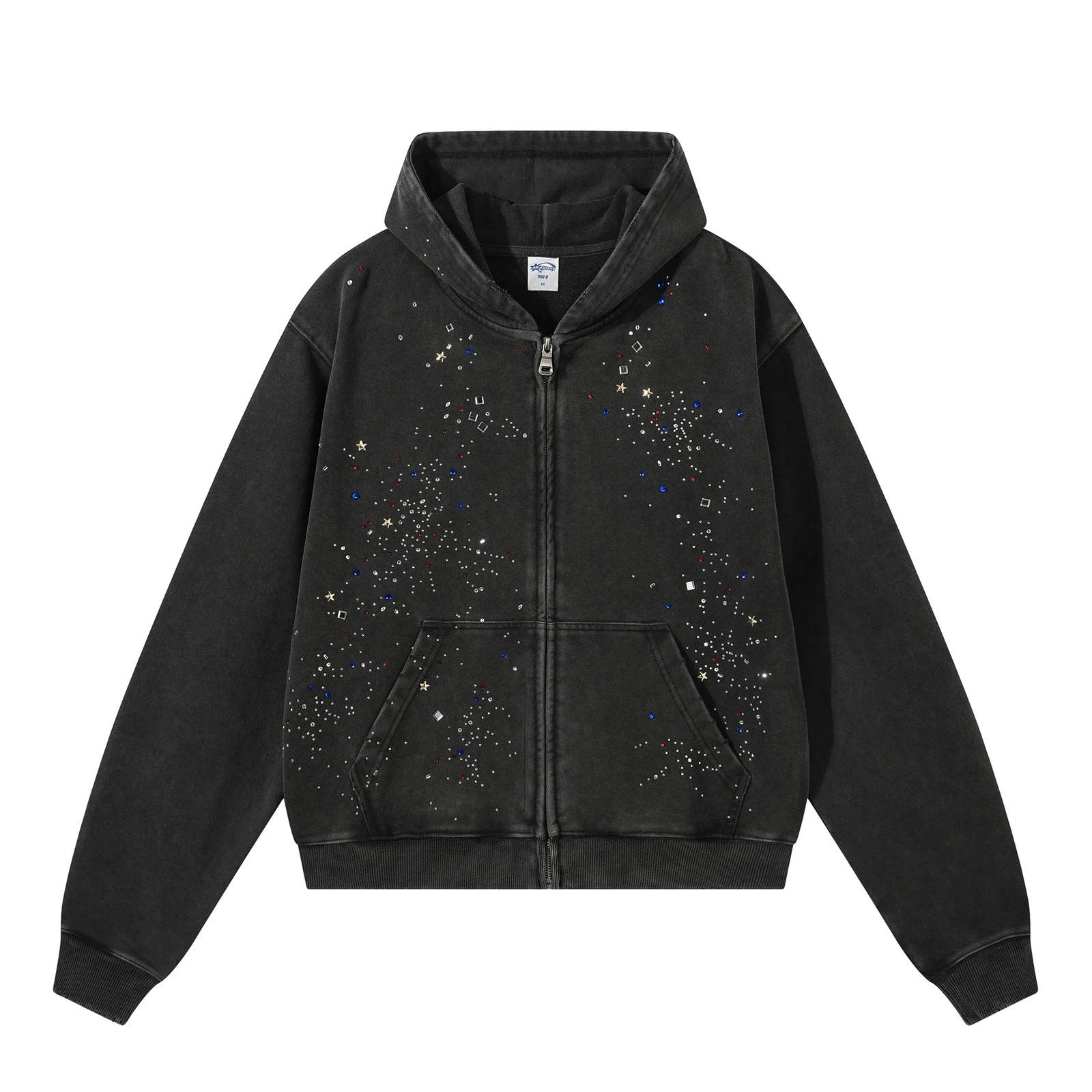 Retro Hoodie For Men With A Snow-washed Distressed Finish — image 4