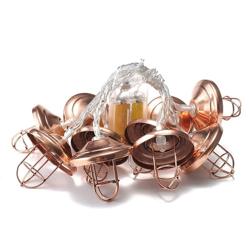 Retro LED Wrought-iron Lampshade String Lights — image 4