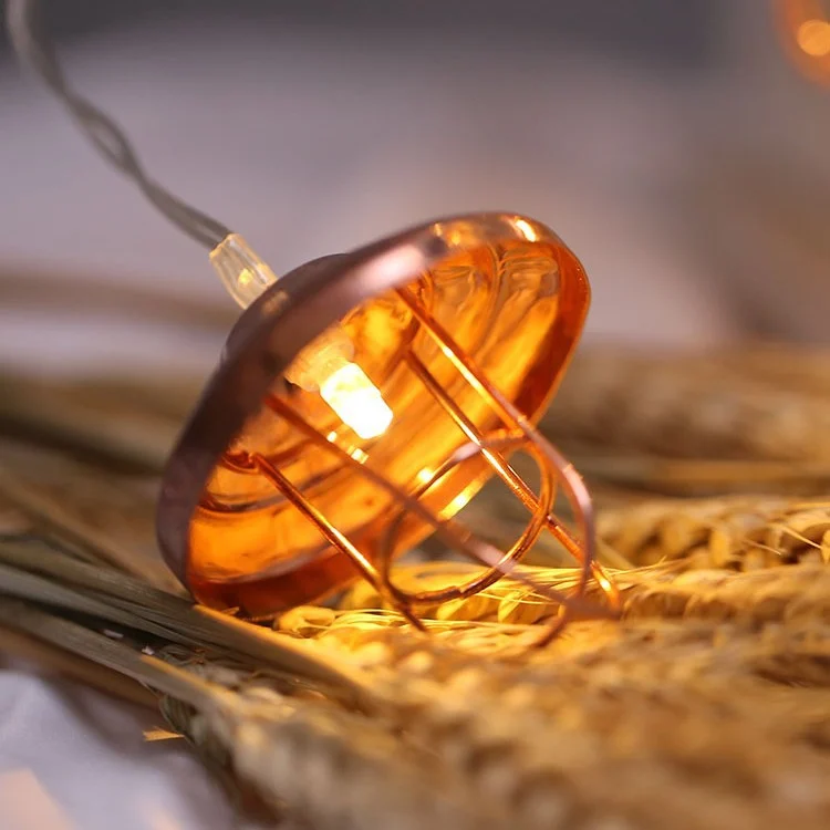 Retro LED Wrought-iron Lampshade String Lights — image 5