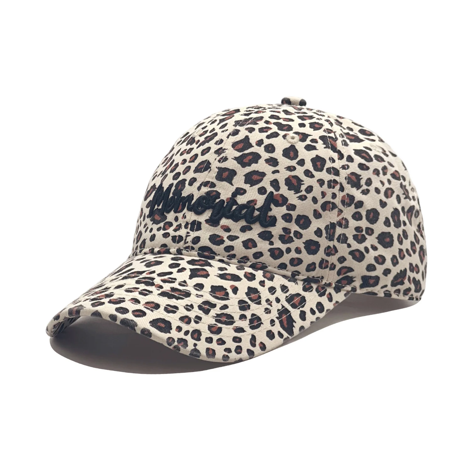 Retro Leopard-print Embroidered Baseball Cap Washed And Distressed — image 3
