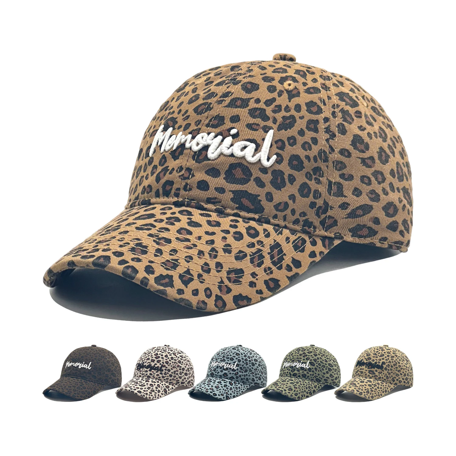 Retro Leopard-print Embroidered Baseball Cap Washed And Distressed — image 2