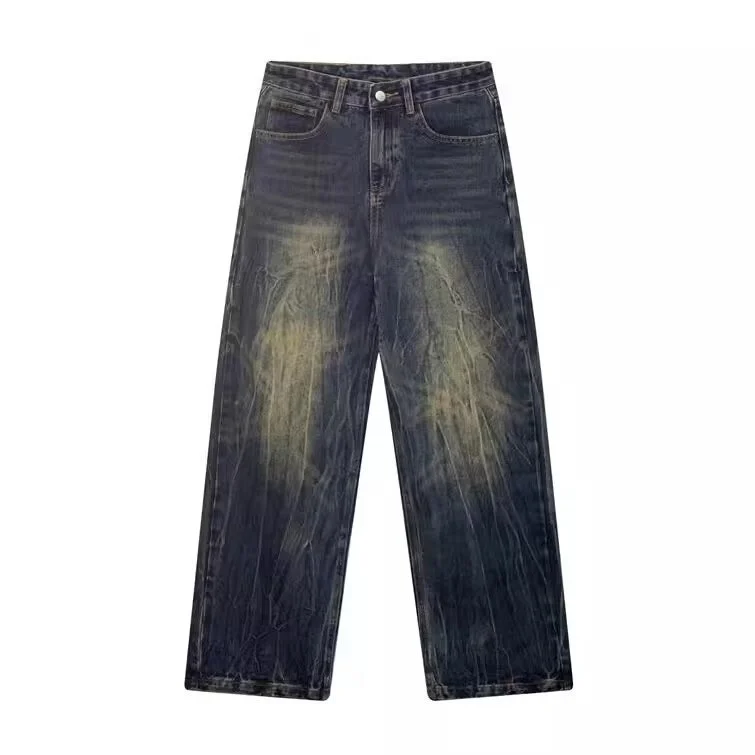 Retro Mens Straight-leg Pants Loose-fit Jeans — image 3