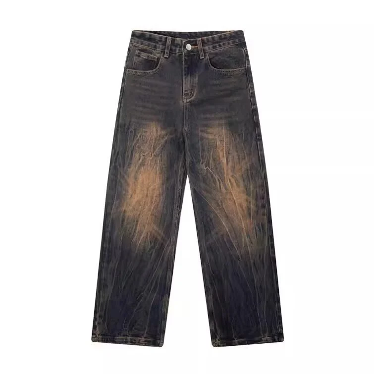 Retro Mens Straight-leg Pants Loose-fit Jeans — image 6