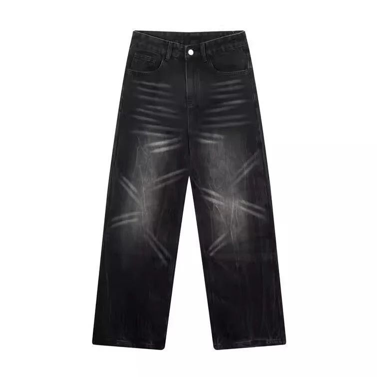 Retro Mens Straight-leg Pants Loose-fit Jeans — image 8