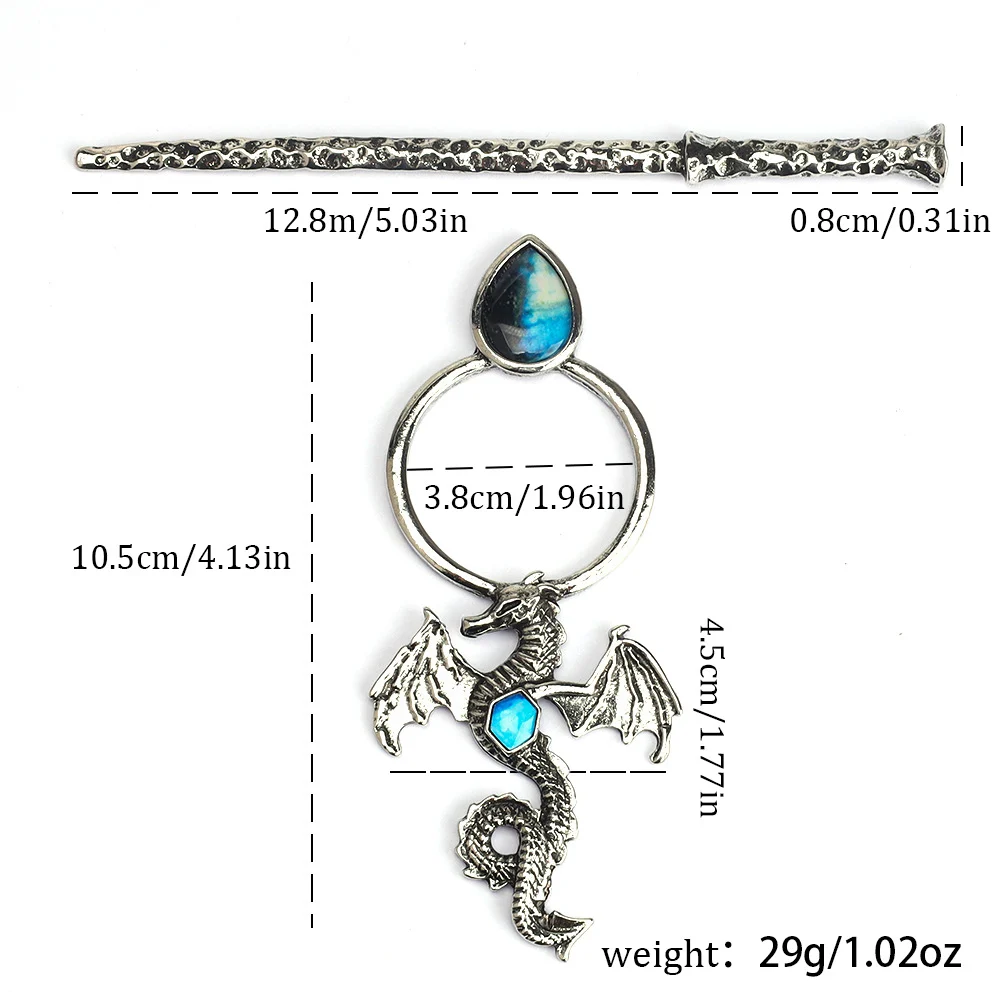 Retro Moonstone Flying Dragon Hair Accessory — image 4