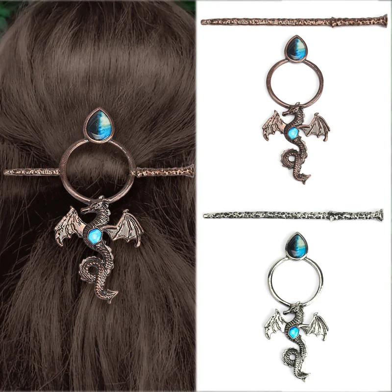 Retro Moonstone Flying Dragon Hair Accessory — image 6