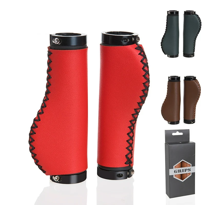 Retro Non-slip Leather Bicycle Handlebar Grips — image 2