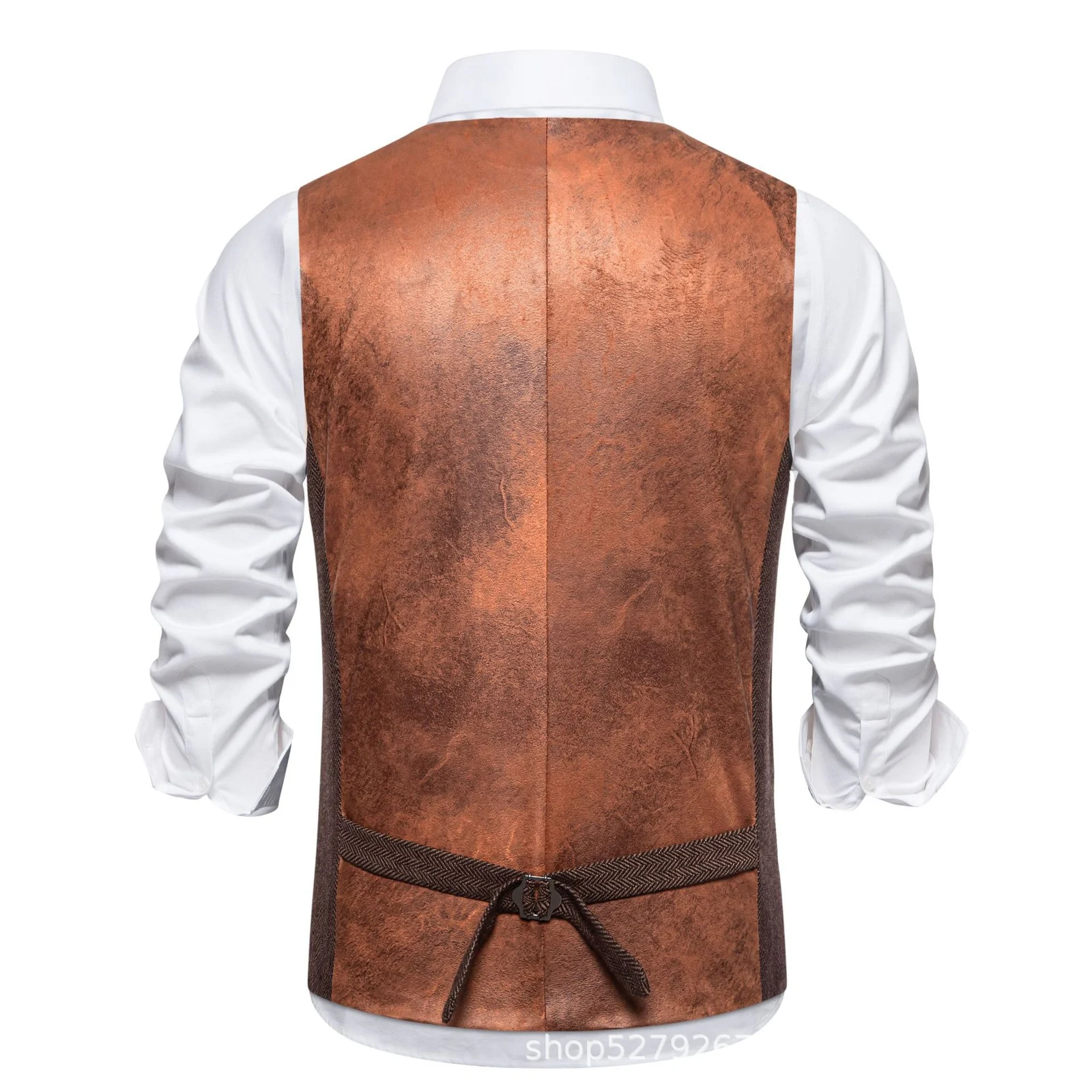 Retro Patchwork Single-button Men's Suit Vest — image 4
