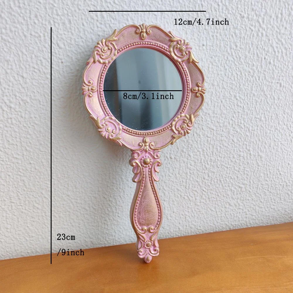 Retro Resin Cosmetic Handle Mirror — variant image