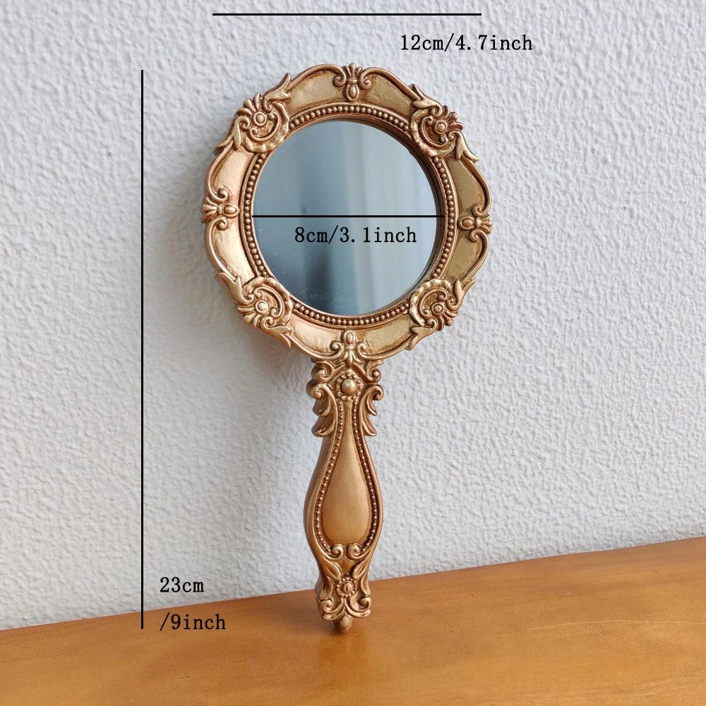 Retro Resin Cosmetic Handle Mirror — image 3