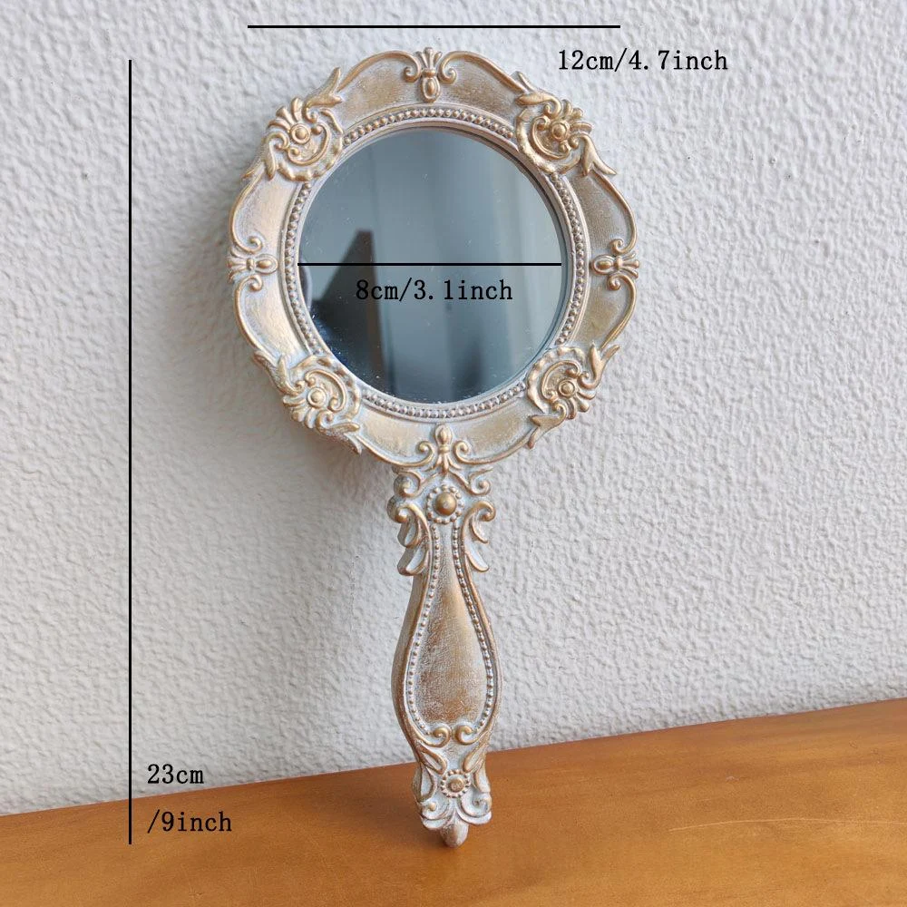 Retro Resin Cosmetic Handle Mirror — variant image