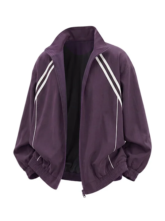 Retro Striped Stand-collar Jacket — image 9