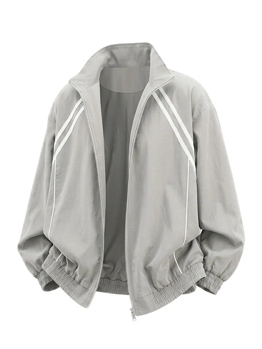 Retro Striped Stand-collar Jacket — image 4