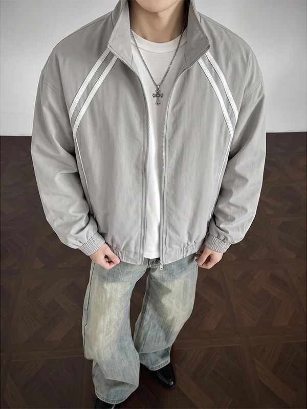 Retro Striped Stand-collar Jacket — image 5